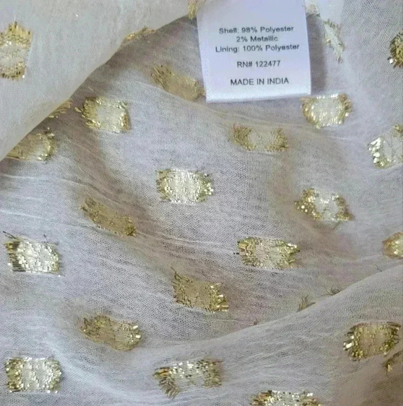 NSR NICOLA METALLIC DOT MIDI DRESS IN IVORY size large - Picture 12 of 14